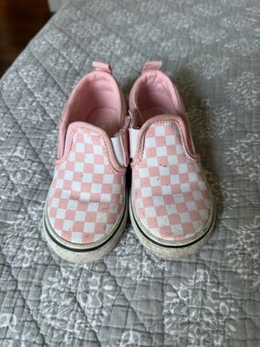 Pink Check Slip-On Kids Shoes